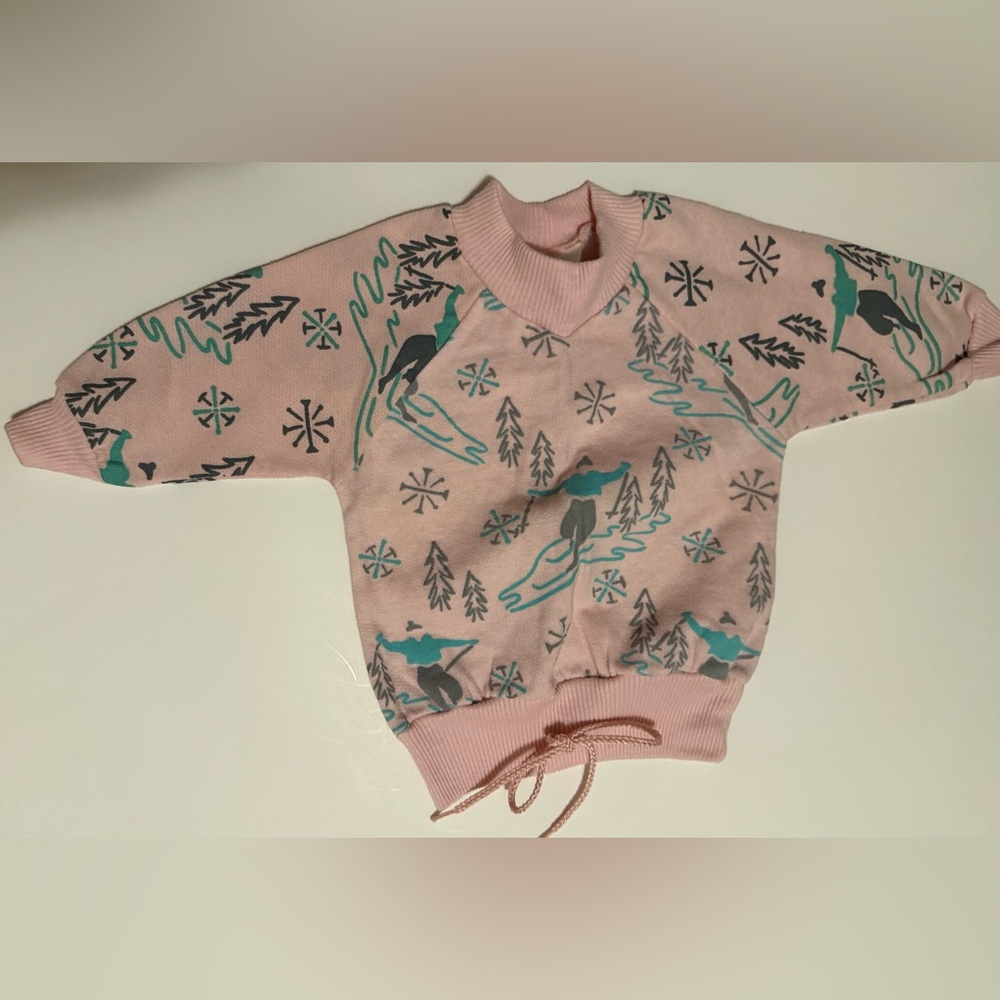 Kidstuff Pink Shirt with Winter (Ski) Pattern